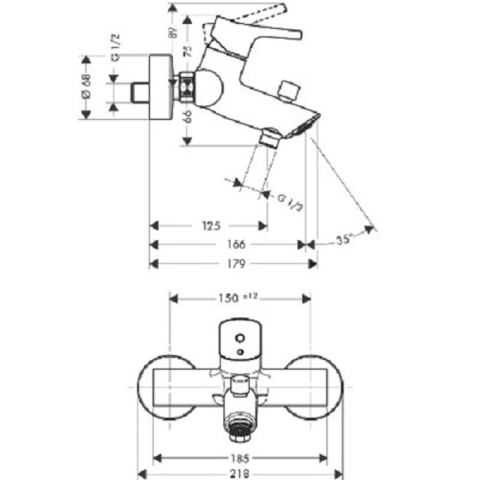 Смеситель для ванны Hansgrohe Talis S 72400000