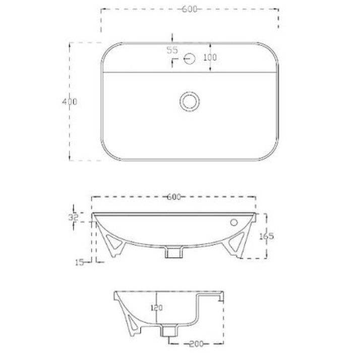 Керамическая раковина 60 см Artceram Gio Evolution, black glossy (GIL007 03;00)