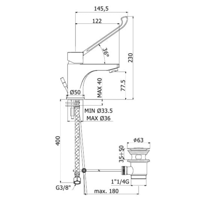 Смеситель для раковины Paffoni Red (RED305CR) Смеситель для раковины Paffoni Red (RED305CR)