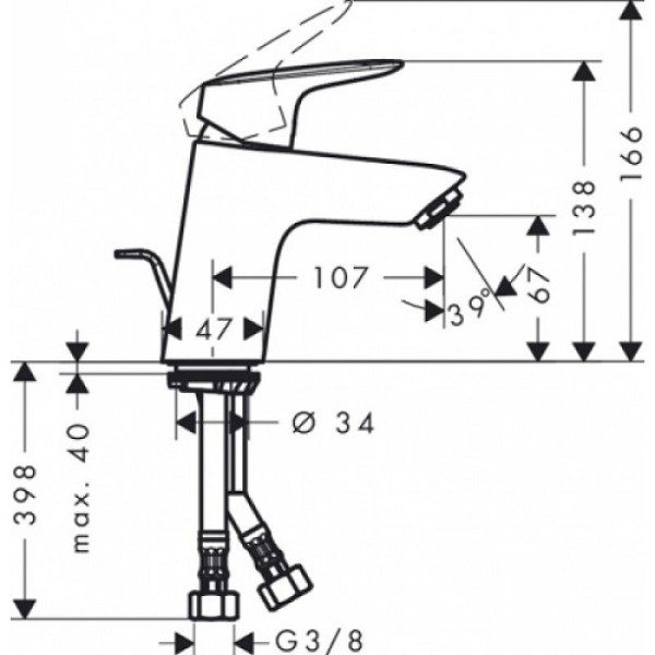 Смеситель для раковины Hansgrohe Logis 70 71070000