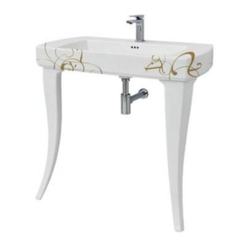 Керамическая раковина 91,5 см Artceram Jazz, white glossy/lettering oro (JZL001 01;06)