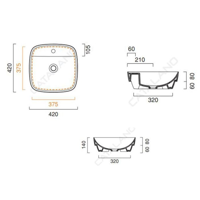 Керамическая раковина 42 см Catalano Green Lux
