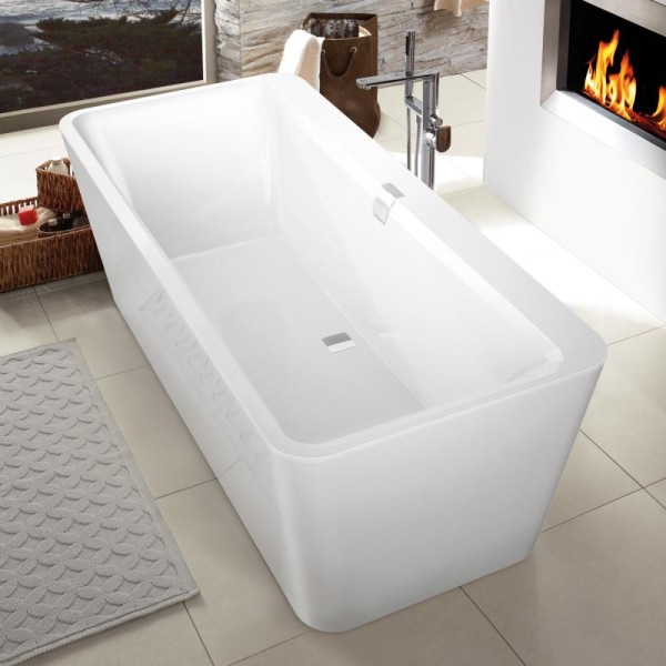 Ванна квариловая Villeroy&Boch Squaro Edge 12 UBQ180SQE7PDV-96 + панель цвет star white