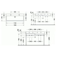 Плитка керамогранит Керамическая раковина 120 см Duravit Vero, белая 0454120071 для пола