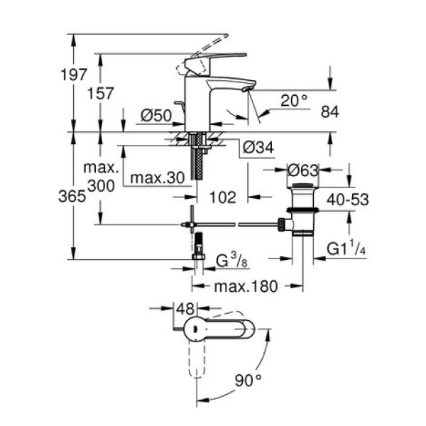 Смеситель для раковины Grohe Eurostyle cosmopolitan S-Size 2337420E