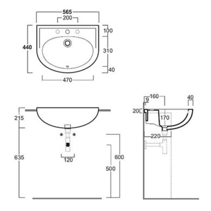 Керамическая раковина 57 см Simas Top-Lavabi S 58 Керамическая раковина 57 см Simas Top-Lavabi S 58