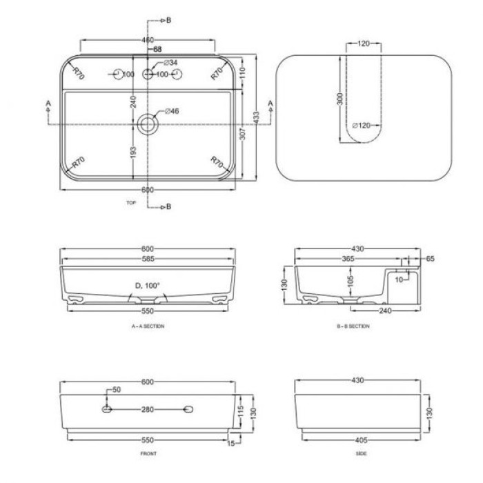 Керамическая раковина 60 см Cielo Shui Comfort