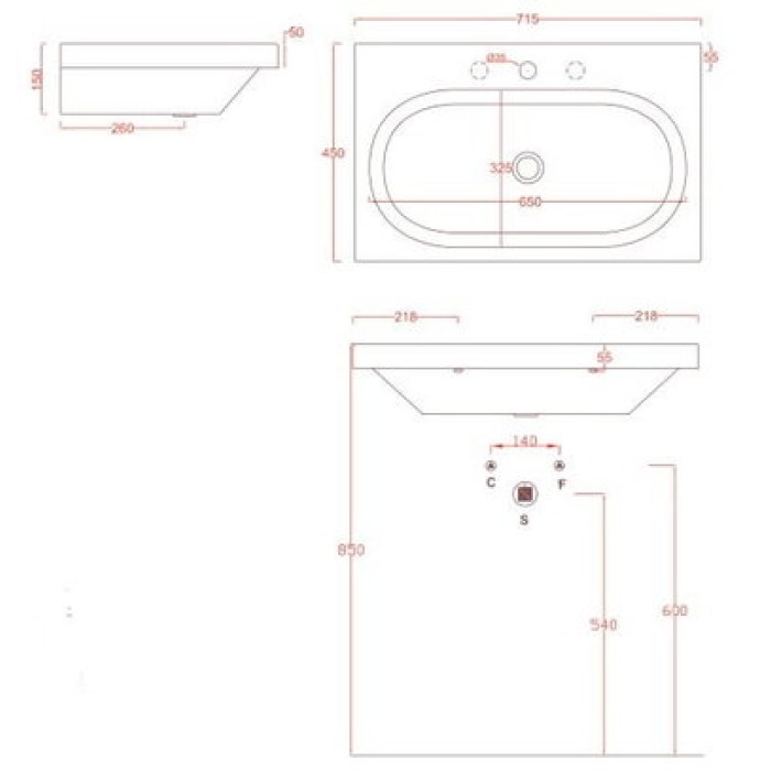 Керамическая раковина 71 см Artceram Blend (BLL007 01;00)