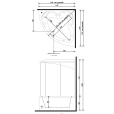 Gruppo Treesse Dafne Box Ванна 150x150xh234 см