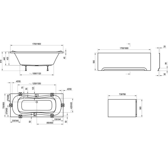 Ванна Ravak CAMPANULA II 180x80 CB21000000