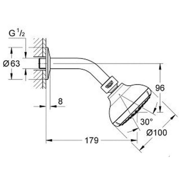Плитка керамогранит Верхний душ Grohe New Tempesta (27870000) для пола
