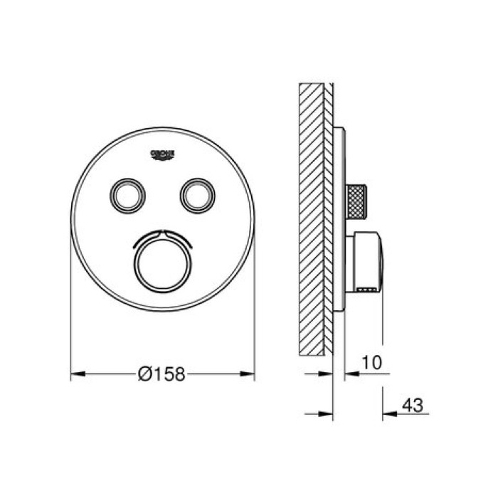 Смеситель для встраиваемого монтажа Grohe Grohtherm SmartControl 29145000 Смеситель для встраиваемого монтажа Grohe Grohtherm SmartControl 29145000