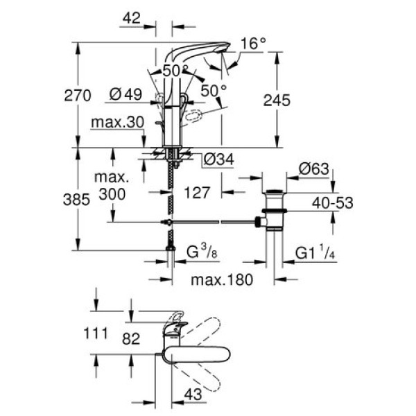 Смеситель для раковины Grohe Eurostyle L-Size 23569LS3