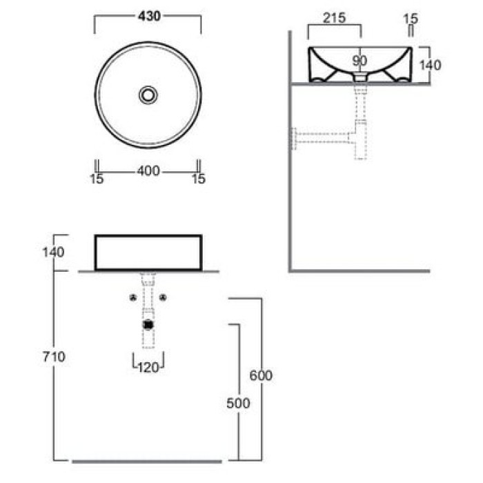 Керамическая раковина 43 см Simas Flow FL 10