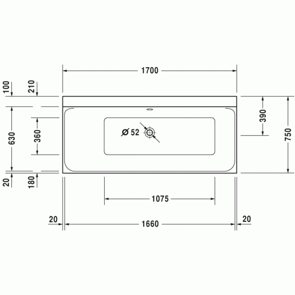P3 Comforts ванна прямоугольная 170 см 700375000000000 в интернет-магазине «Estet Room»