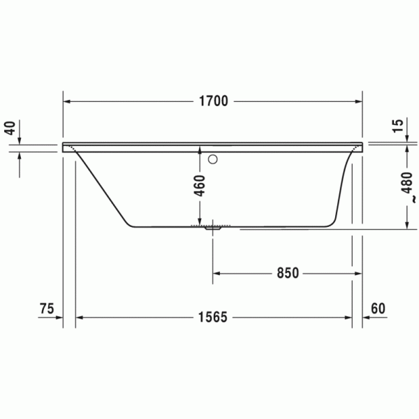 P3 Comforts ванна прямоугольная 170 см 700375000000000 в интернет-магазине «Estet Room»