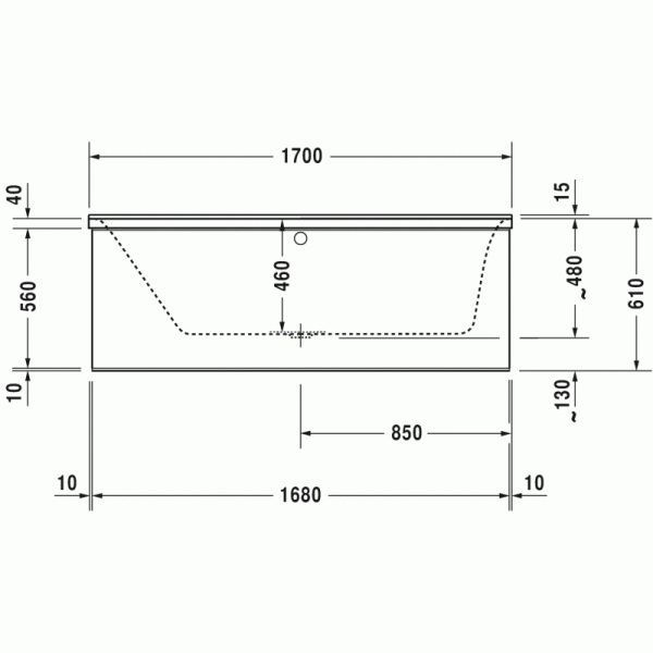 P3 Comforts ванна прямоугольная 170 см 700375000000000 в интернет-магазине «Estet Room»