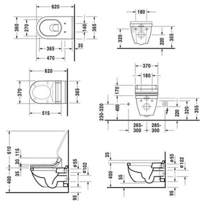 Плитка керамогранит Подвесной унитаз Duravit Starck 3 2226090000 для пола Плитка керамогранит Подвесной унитаз Duravit Starck 3 2226090000 для пола