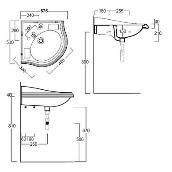 Керамическая раковина 57 см Simas Arcade AR 884