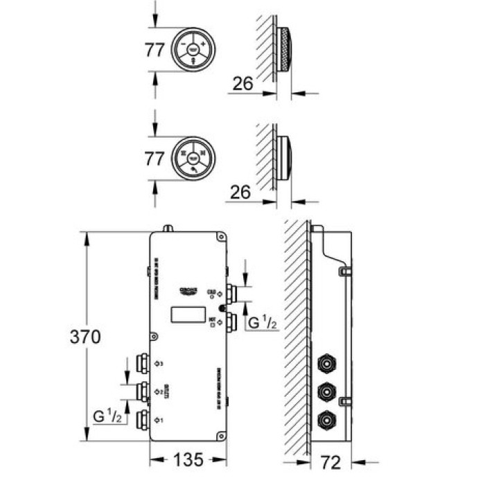 Электронный смеситель Grohe Allure F-digital 36295000