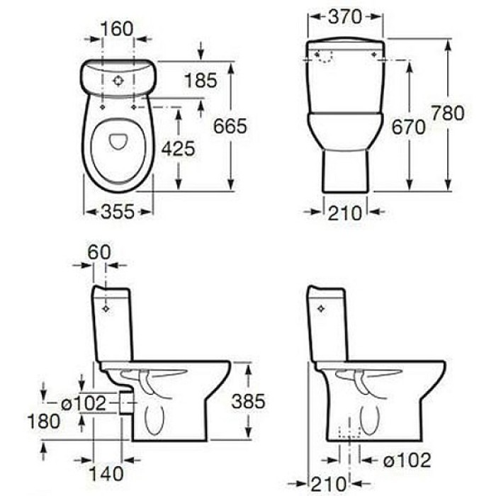 Унитаз Roca Victoria (A34940200U) с сиденьем дюропласт