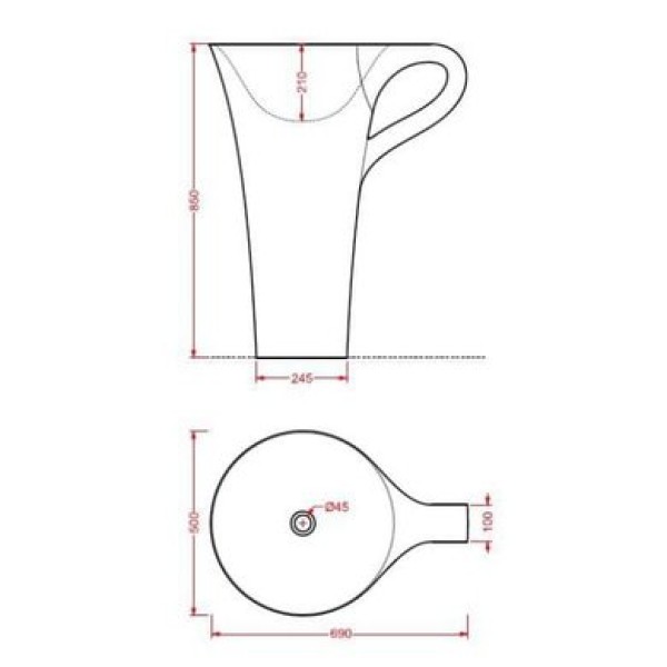 Каменная раковина 70 см Artceram Cup, white (OSL004 01;00)
