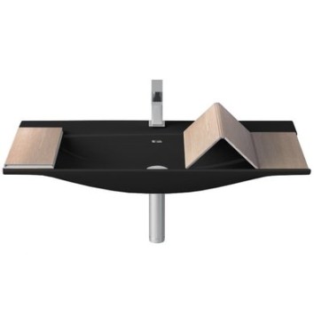 Керамическая раковина 90 см Artceram The One, black glossy (THL002 03;00)