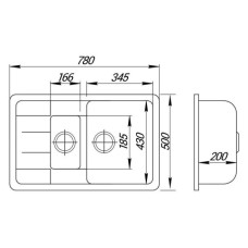 Кухонная мойка Lidz 780x495/200 MAR-07 (LIDZMAR07780495200)