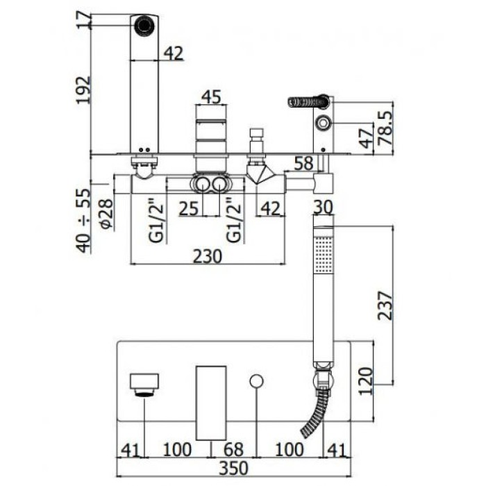 Смеситель для ванны Paffoni Elle (EL001CR) Смеситель для ванны Paffoni Elle (EL001CR)