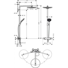 Душевая система Hansgrohe Raindance Select S 300 2jet Showerpipe (27133400)