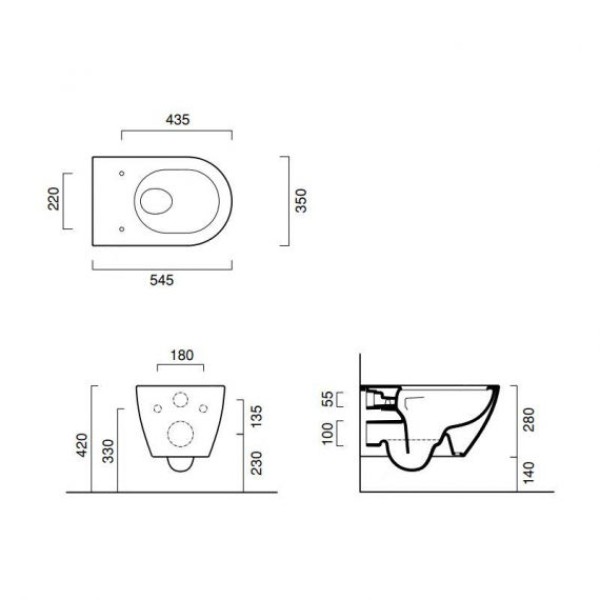 Подвесной безободковый унитаз Catalano Sfera NewFlush
