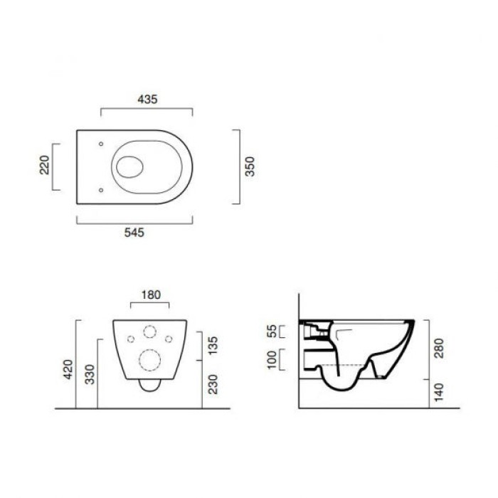 Подвесной безободковый унитаз Catalano Sfera NewFlush