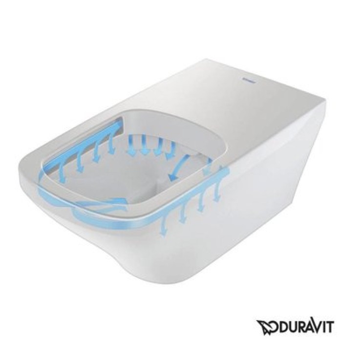 Плитка керамогранит Подвесной унитаз безободковый Duravit Rimless DuraStyle 2559090000 для пола