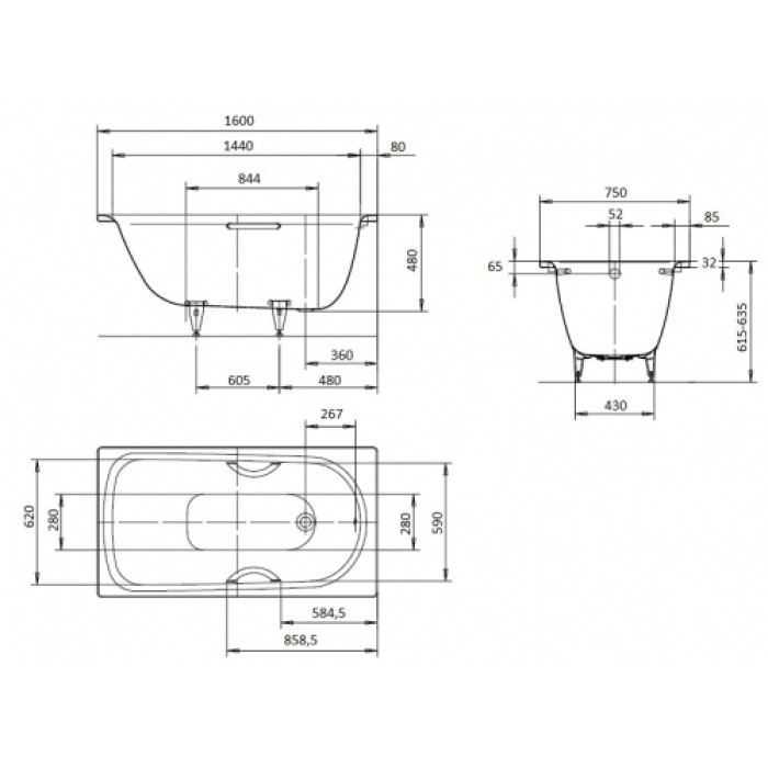 Kaldewei Saniform Plus Star 160x75 (133300010001)