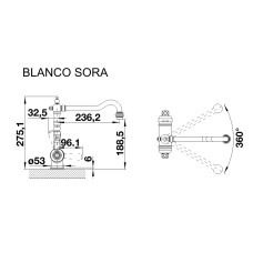 Смеситель кухонный Blanco SORA хром 520834