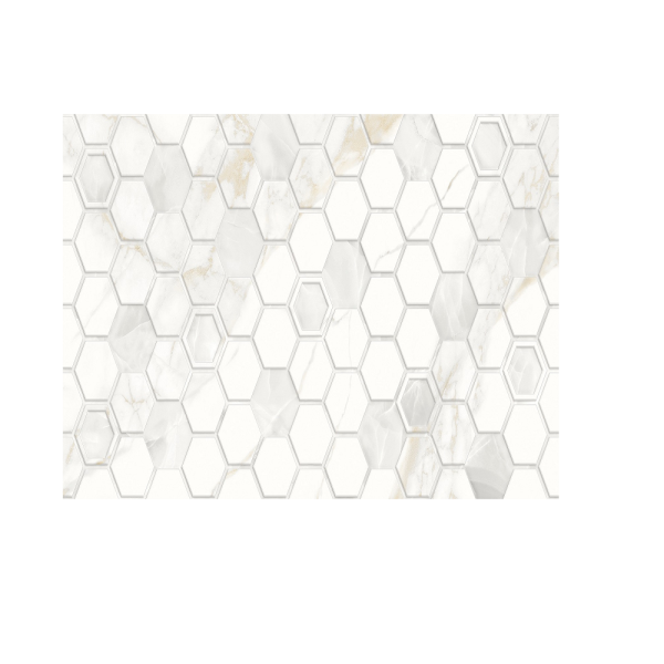 Плитка GOLDEN TILE SENTIMENTO HEXAGON белый SN0151 под мрамор