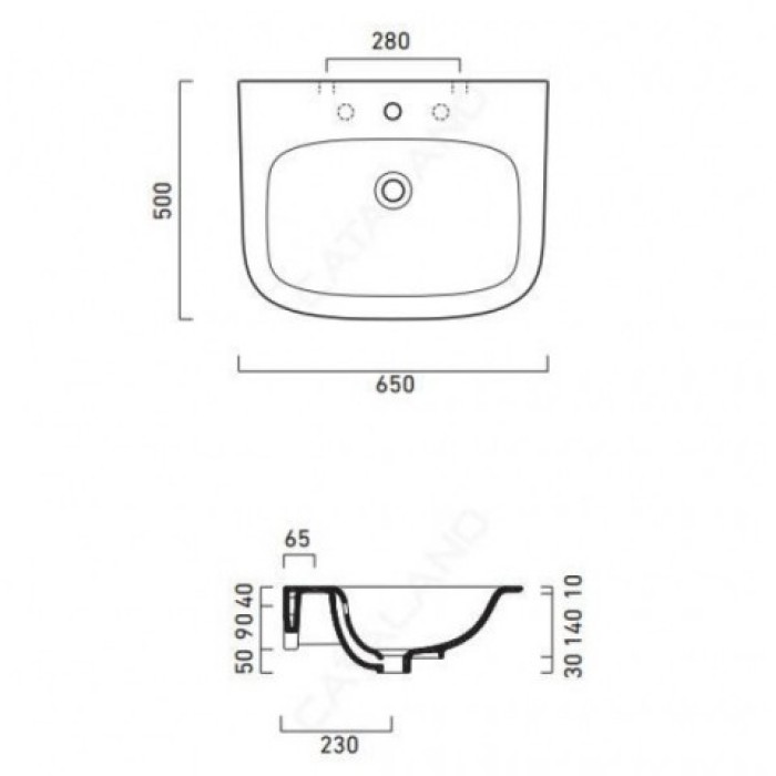 Керамическая раковина 65 см Catalano Green One