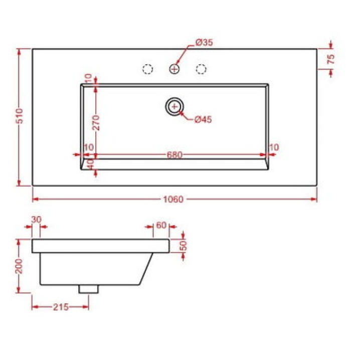 Керамическая раковина 106 см Artceram Gap, white glossy (GPL001 01;00)