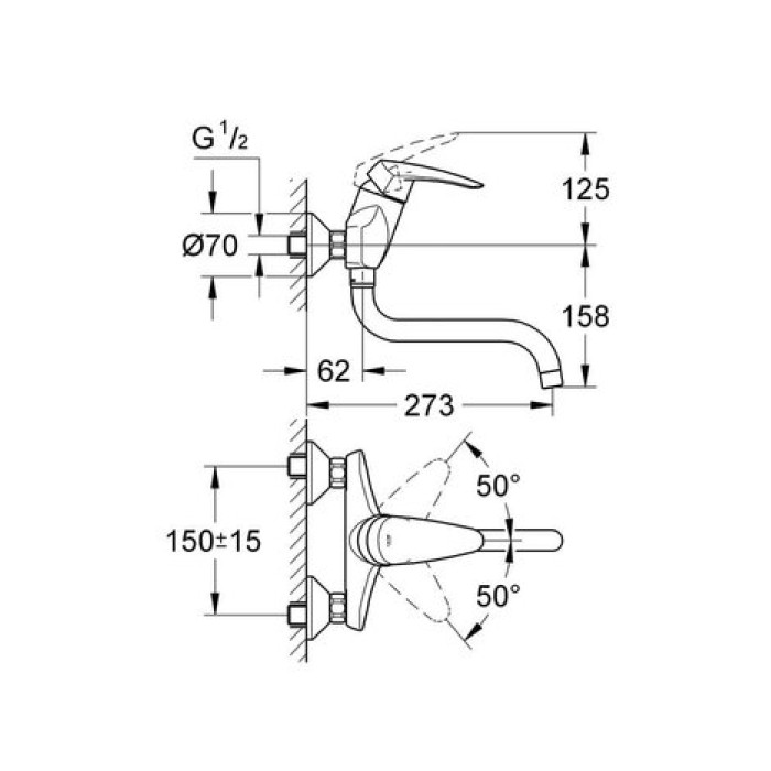 Смеситель для кухни Grohe Eurodisc 33772001 Смеситель для кухни Grohe Eurodisc 33772001
