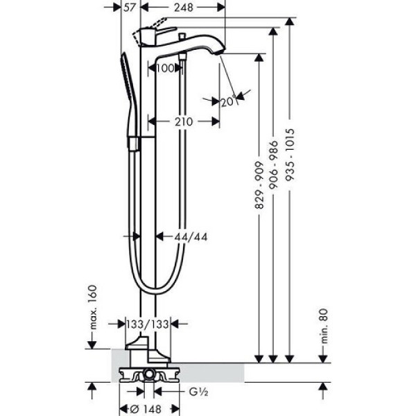 Смеситель для ванны Hansgrohe Metropol Classic 31445000
