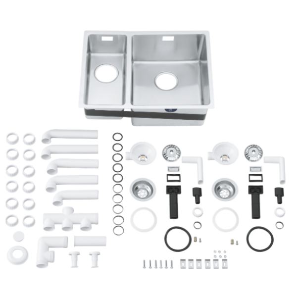 Мойдка для кухни Grohe 585x440 мм, под столешницу, 1,5 чаши, матовая (31576SD0)