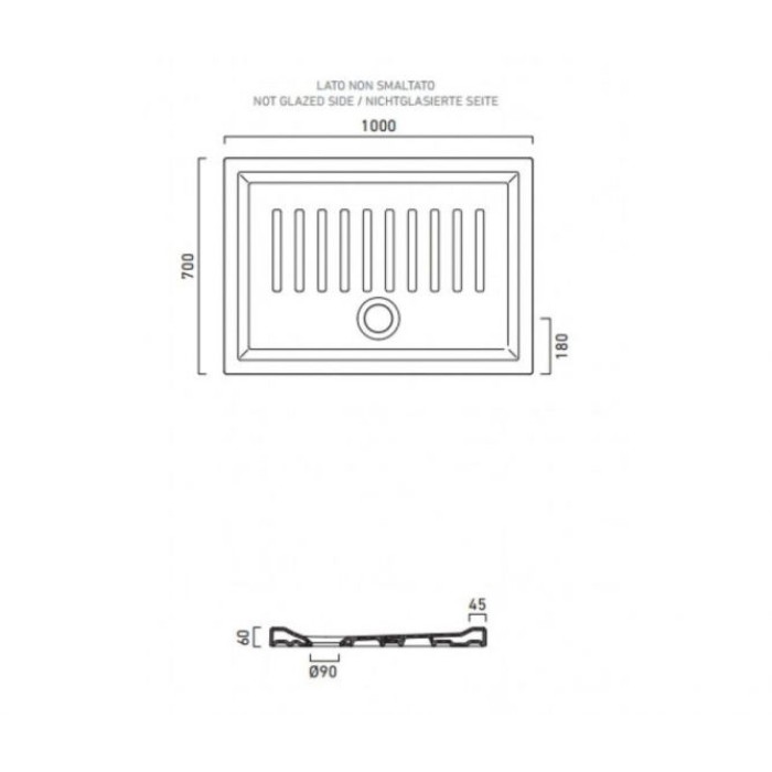 Душевой поддон 100х70 Catalano Verso
