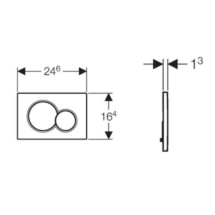 Клавиша смыва Geberit Sigma01, хром/хром матовый 115.770.KA.5