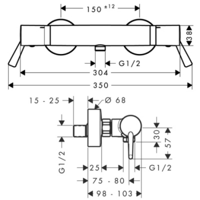 Термостат для душа Hansgrohe Ecostat Comfort Care 13117000