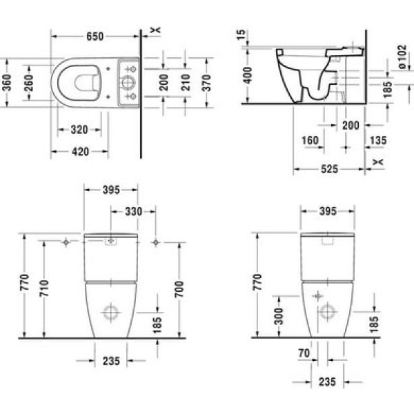Плитка керамогранит Унитаз Duravit ME by Starck 2172090000 для пола
