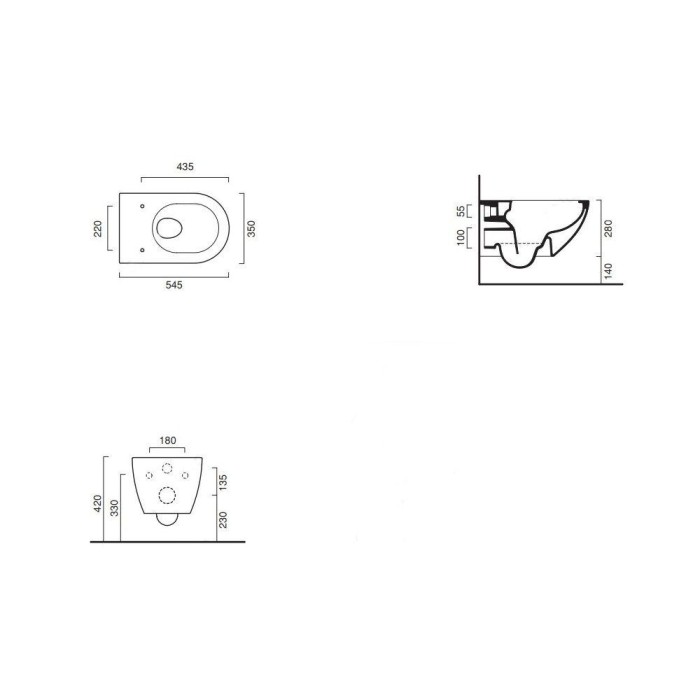 Подвесной безободковый унитаз Catalano Sfera NewFlush, белый матовый