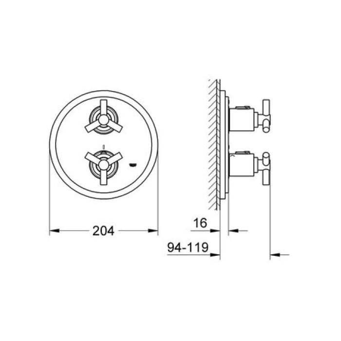 Термостатический смеситель Grohe Atrio Ypsilon 19394000