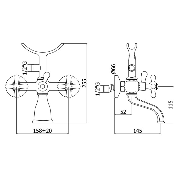Настенный смеситель для ванны Paffoni Iris-Viola (IRV023CR)