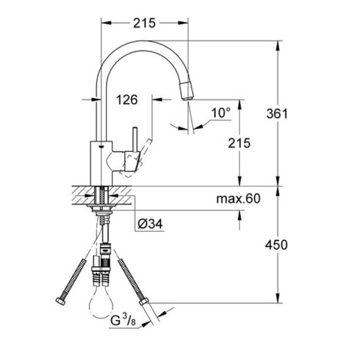 Смеситель для кухни Grohe Concetto 32663DC1 Смеситель для кухни Grohe Concetto 32663DC1