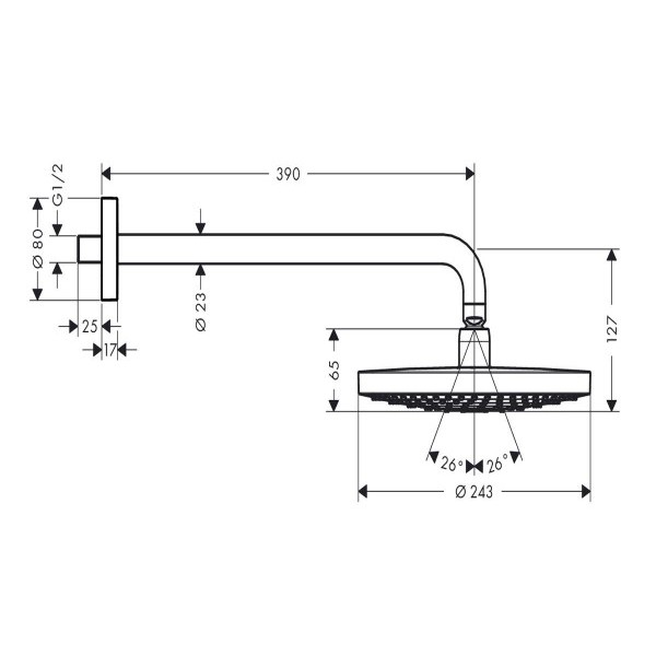 Верхний душ Hansgrohe Raindance Select S 240 2jet 26466000